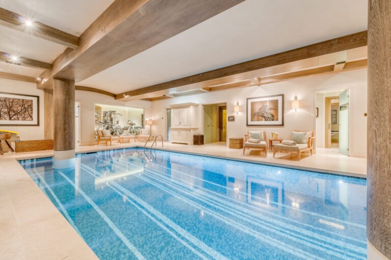 indoor pool at chalet Shemshak, Courchevel 1850