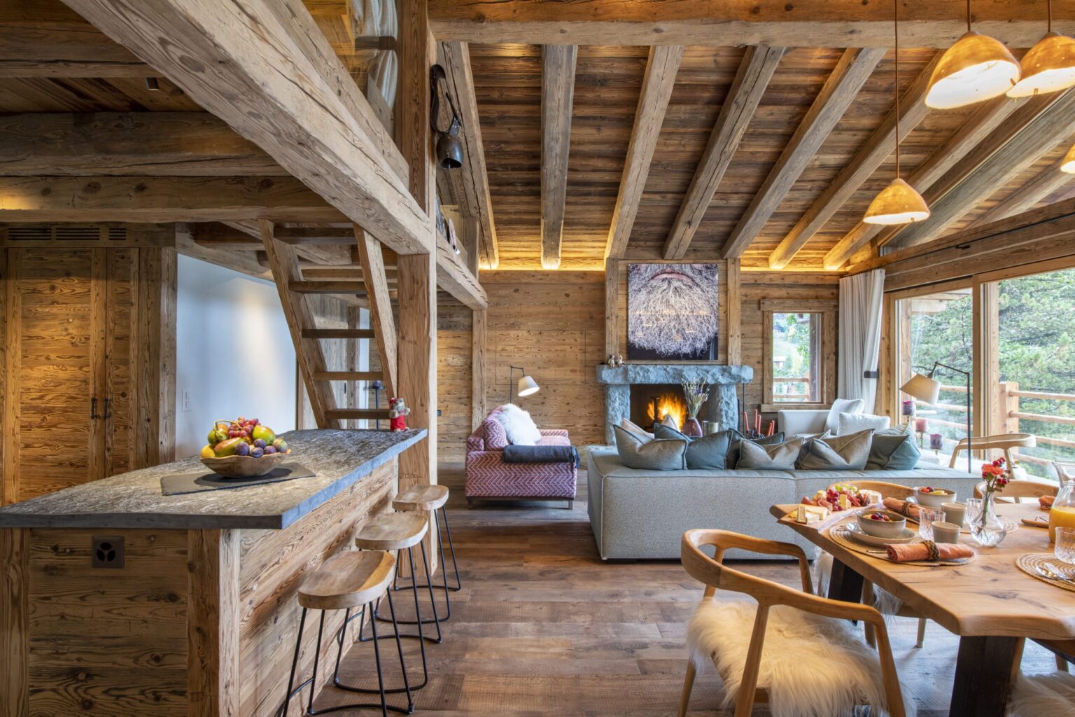 Chalet Grand Coeur living area