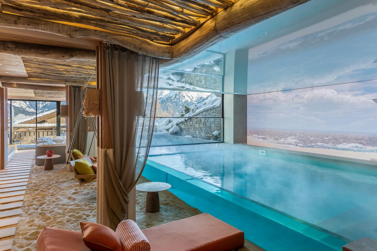 swimming pool at chalet White Sand Courchevel 1550
