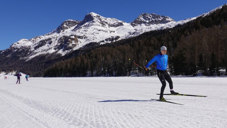 cross country skiing in the mountains