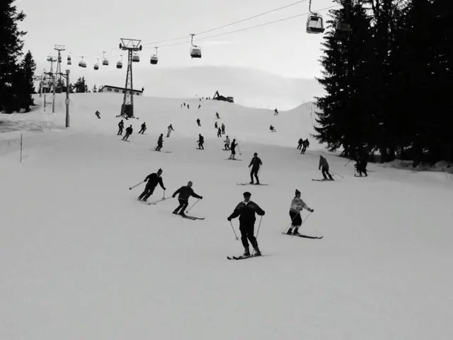 old ski picture black and white|