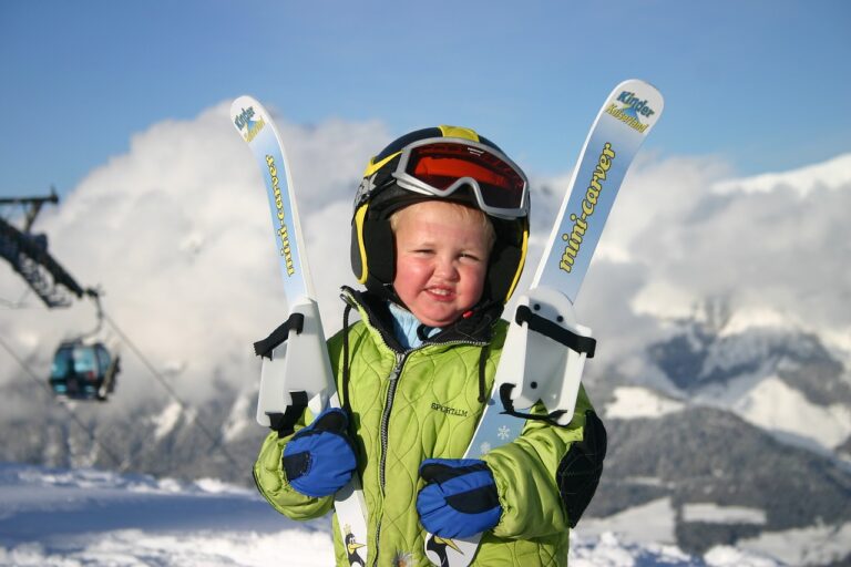 young kid with skis